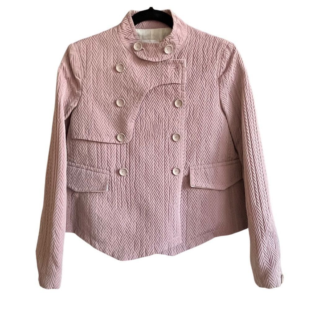 Armani Collezioni | Quilted Half Trench Coat in Pink / Light Burgundy Size 4